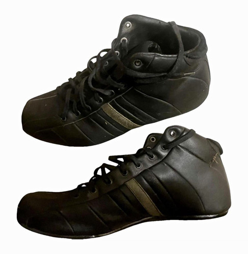Adidas black leather high - black,